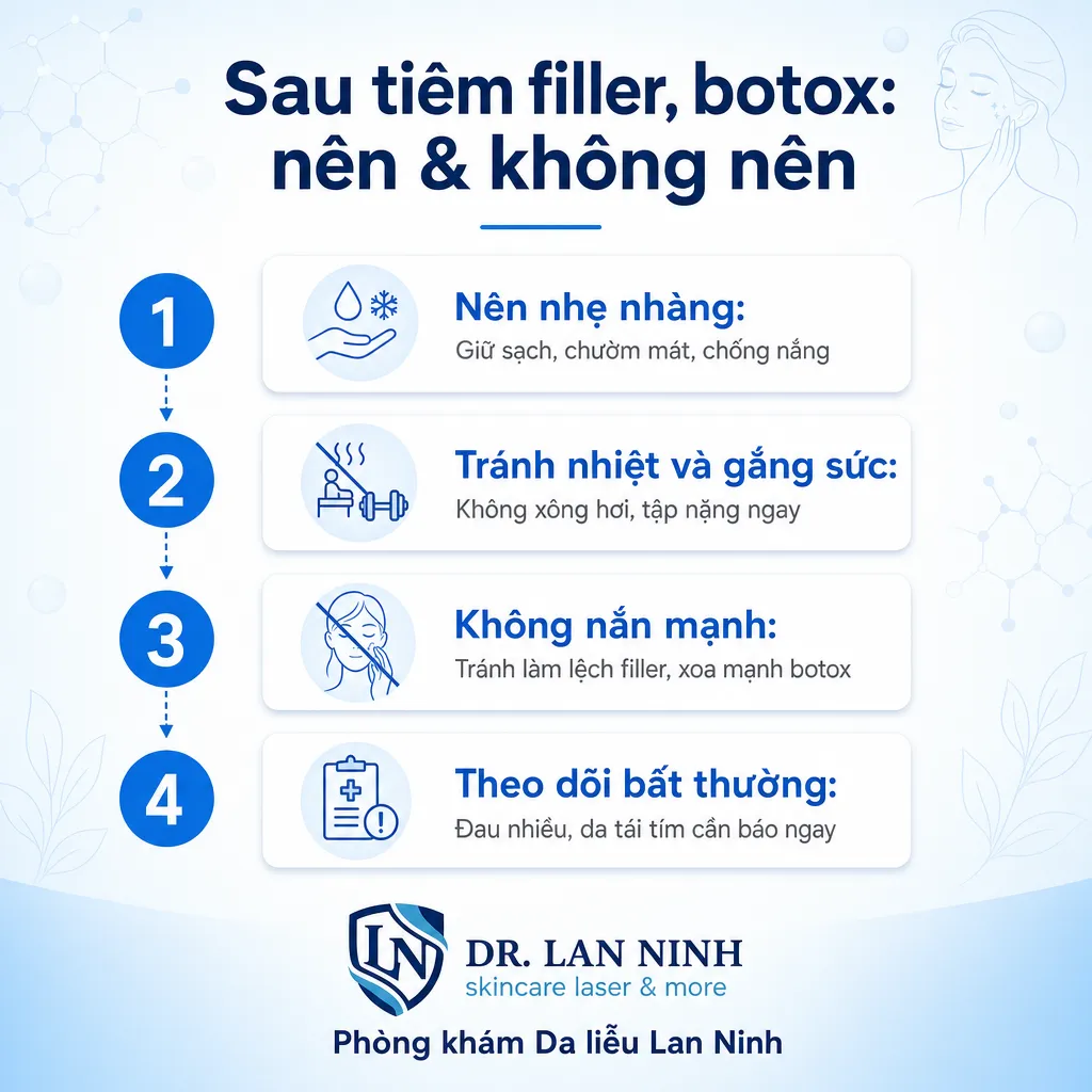 Hướng dẫn nên và không nên khi chăm sóc da sau tiêm filler và botox