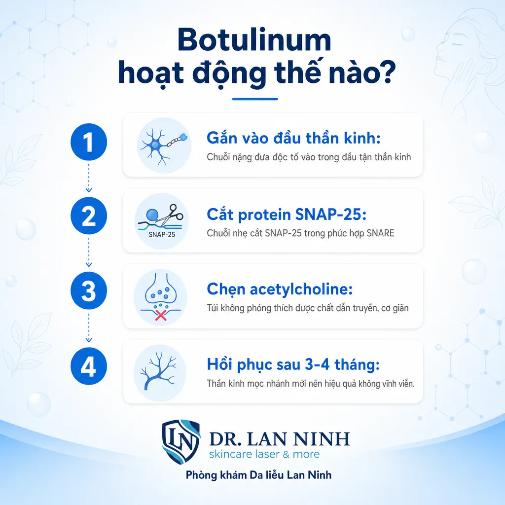 Cơ chế độc tố botulinum cắt SNAP-25 chẹn giải phóng acetylcholine
