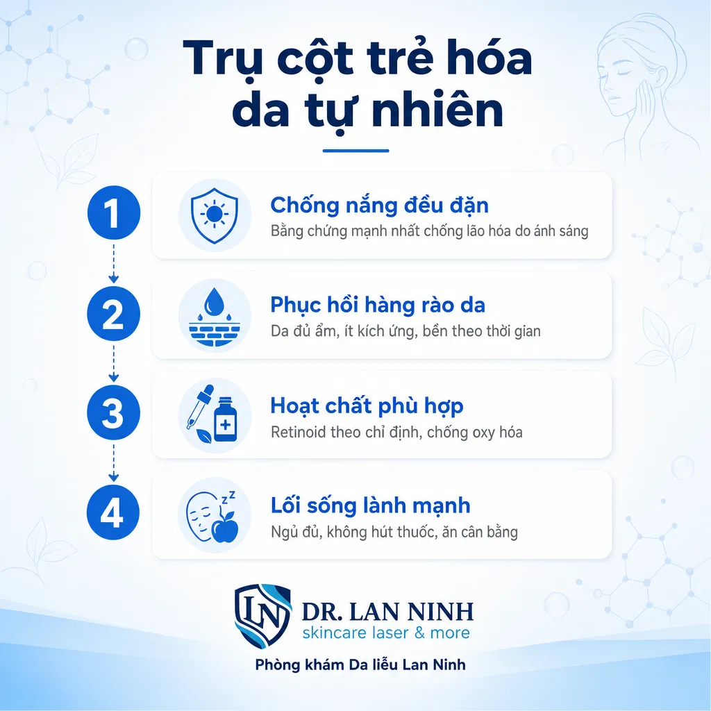 Bốn nền tảng trẻ hóa da tự nhiên theo healthy aging có bằng chứng