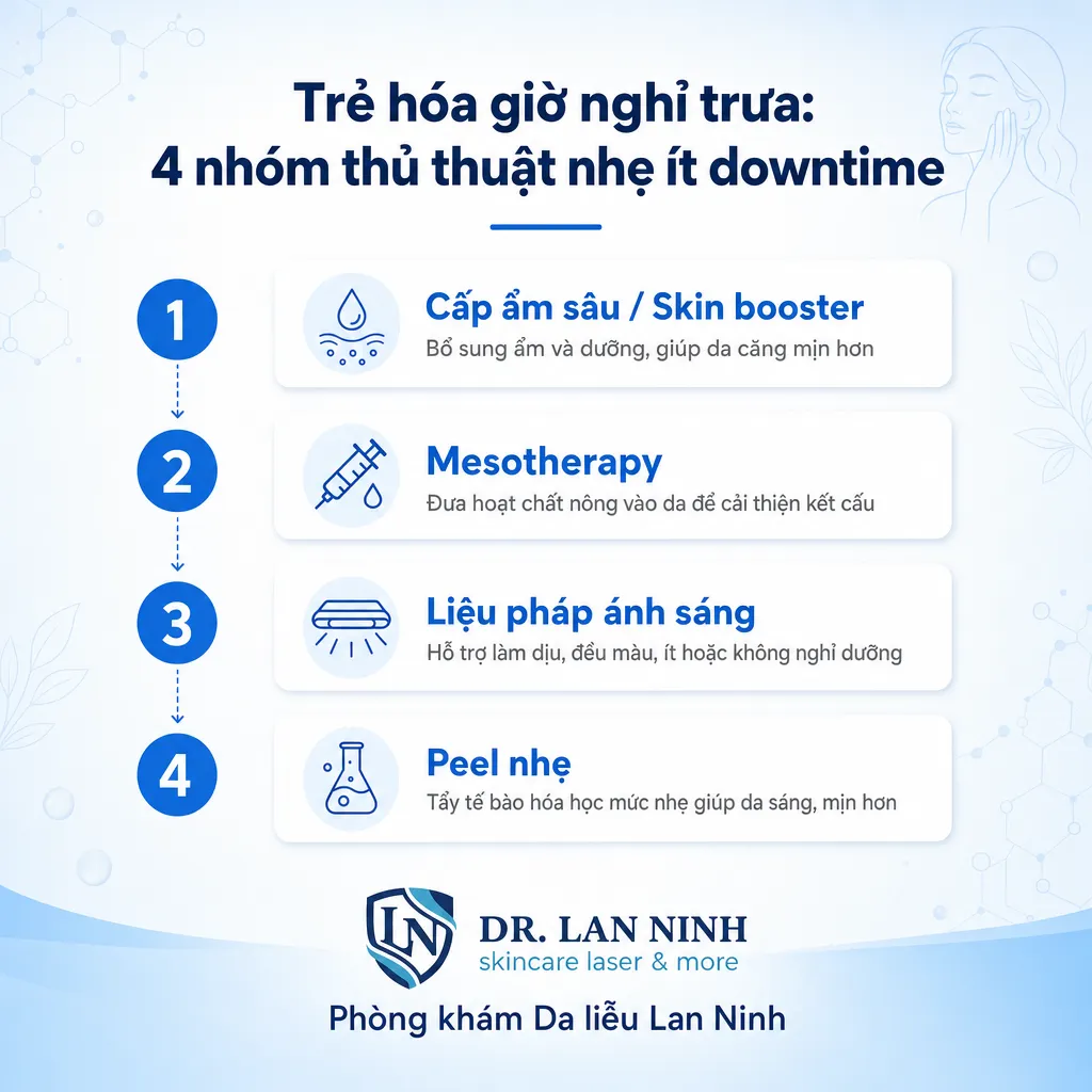 Các lựa chọn trẻ hóa không xâm lấn giờ nghỉ trưa ít downtime cho người bận rộn tại Thủ Dầu Một