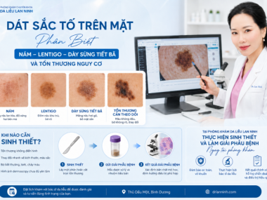 Dát sắc tố trên mặt: phân biệt nám, lentigo, dày sừng tiết bã và tổn thương nguy cơ tại Bình Dương