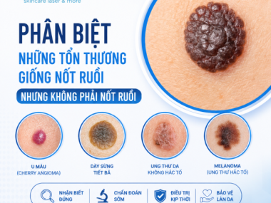 PHÂN BIỆT NHỮNG TỔN THƯƠNG GIỐNG NỐT RUỒI NHƯNG KHÔNG PHẢI NỐT RUỒI
