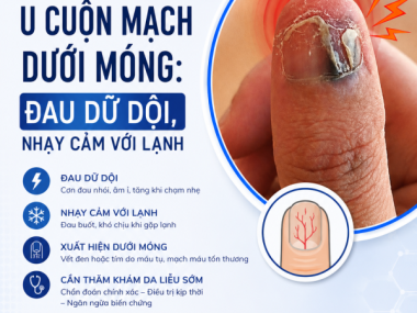 U CUỘN MẠCH DƯỚI MÓNG: ĐAU DỮ DỘI, NHẠY CẢM VỚI LẠNH